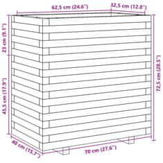 Vidaxl Vrtno cvetlično korito 70x40x72,5 cm impregnirana borovina