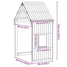 Vidaxl Streha za otroško posteljo bela 60x99x139,5 cm trdna borovina