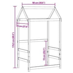 Vidaxl Streha za otroško posteljo bela 98x70x176,5 cm trdna borovina