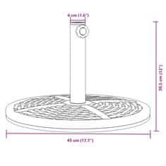 Vidaxl Podstavek za senčnik za Ø38/48 mm palice 12 kg okrogel