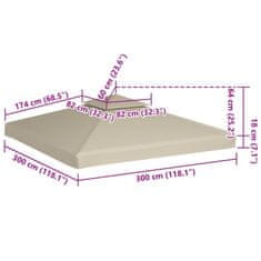 Vidaxl Nadomestna streha za paviljon 310 g/m² zelena 3x3 m