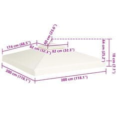 Vidaxl Nadomestna streha za paviljon 310 g/m² kremno bela 3x3 m