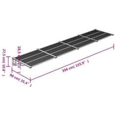 Vidaxl Nadstrešek za vrata črn in prozoren 396x90 cm polikarbonat