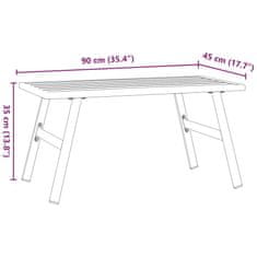 Vidaxl Vrtna klubska mizica črna 90x45x35 cm prašno lakirano jeklo