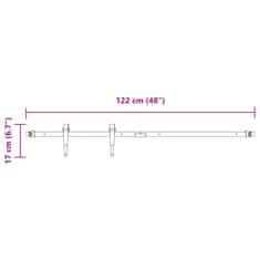 Vidaxl Mini komplet za drsna vrata omare črn 122 cm ogljikovo jeklo