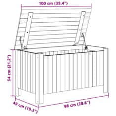 Vidaxl Škatla za shranjevanje s pokrovom RANA bela 100x49x54 cm