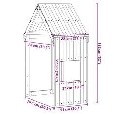 Vidaxl Streha za otroško posteljo 55x84x132 cm trdna borovina