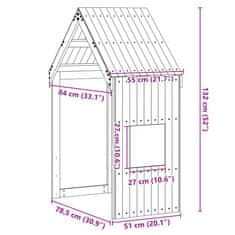 Vidaxl Streha za otroško posteljo bela 55x84x132 cm trdna borovina