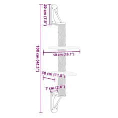 Vidaxl Stensko mačje drevo s praskalnikom temno sivo 108 cm