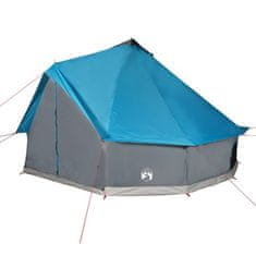 Vidaxl Družinski šotor tipi za 12 oseb moder vodoodporen