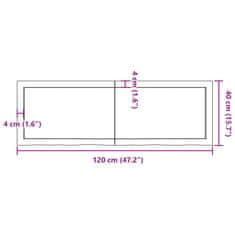 Vidaxl Kopalniški pult temno rjav 120x40x(2-6) cm obdelan trden les