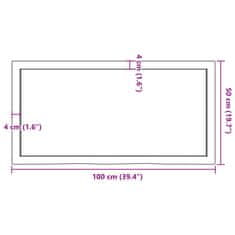 Vidaxl Kopalniški pult svetlo rjav 100x50x(2-4) cm obdelan trden les