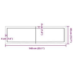 Vidaxl Kopalniški pult svetlo rjav 140x40x(2-4) cm obdelan trden les