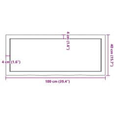 Vidaxl Mizna plošča rjav 100x40x(2-4)cm obdelana trdna hrastovina