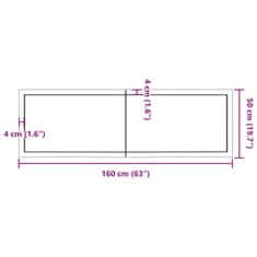 Vidaxl Kopalniški pult temno rjav 160x50x(2-6) cm obdelan trden les