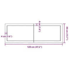 Vidaxl Mizna plošča rjav 120x40x(2-6)cm obdelana trdna hrastovina