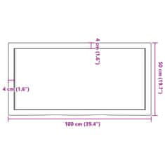 Vidaxl Kopalniški pult temno siv 100x50x(2-4) cm obdelan trden les