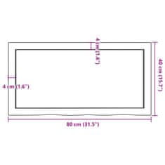 Vidaxl Kopalniški pult svetlo rjav 80x40x(2-4) cm obdelan trden les