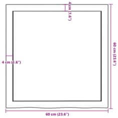 Vidaxl Stenska polica temno rjava 60x60x(2-6) cm trdna hrastovina