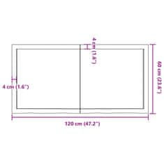 Vidaxl Mizna plošča sv. rjava 120x60x(2-4)cm obdelana trdna hrastovina