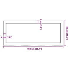 Vidaxl Mizna plošča sv. rjava 100x40x(2-4)cm obdelana trdna hrastovina