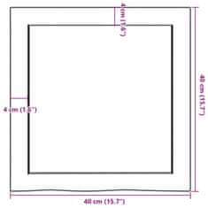 Vidaxl Kopalniški pult svetlo rjav 40x40x(2-6) cm obdelan trden les