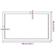 Vidaxl Mizna plošča sv. rjava 100x60x(2-4)cm obdelana trdna hrastovina