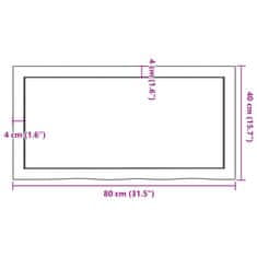 Vidaxl Mizna plošča temno rjav 80x40x(2-4)cm obdelana trdna hrastovina