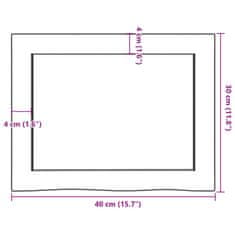 Vidaxl Stenska polica svetlo rjava 40x30x(2-4) cm trdna hrastovina