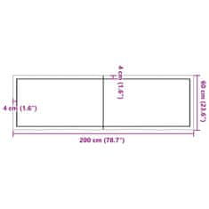 Vidaxl Mizna plošča rjav 200x60x(2-4)cm obdelana trdna hrastovina