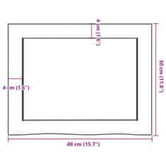 Vidaxl Stenska polica svetlo rjava 40x30x(2-6) cm trdna hrastovina