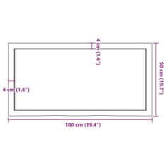 Vidaxl Kopalniški pult 100x50x(2-4) cm neobdelan trden les