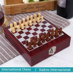 Darilni set odpirač za vino s šahovnico in figurami