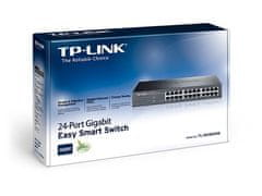 TP-Link TL-SG1024DE 24-portno gigabitno stikalo Easy Smart, 24 gigabitnih priključkov RJ45, 1U 13-palčno jekleno ohišje za montažo v omaro