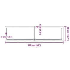 Vidaxl Kopalniški pult temno rjav 160x40x(2-4) cm obdelan trden les