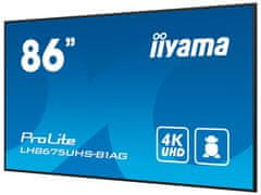 iiyama LH8654UHS-B1AG 86" 4K UHD Professional Digital Signage zaslon 24/7 z OS Android, FailOver in režo Intel SDM