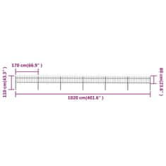 Vidaxl Vrtna ograja s koničastimi vrhovi jeklo 10,2x0,6 m črna