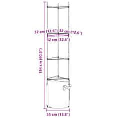 Vidaxl Mreža za paradižnik z vrečo za rastline 4 kosi 154 cm jeklo PP