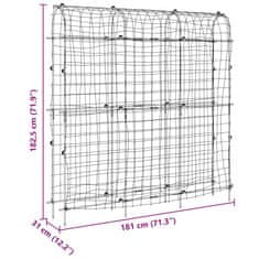 Vidaxl Vrtna oporna mreža za vzpenjavke U-okvir 181x31x182,5 cm jeklo