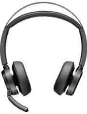 Poly Brezžične Bluetooth slušalke Plantronics Voyager Focus 2-M Teams s stojalom za polnjenje ANC, črne 214433-02M / 77Y90AA