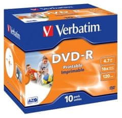 Verbatim DVD-R (10 pakiranj)Natisljivo/16x/4,7 GB/žlahtni kamen