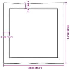 Vidaxl Mizna plošča 40x40x(2-4) cm neobdelana hrastovina naraven rob