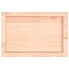 Vidaxl Mizna plošča 60x40x(2-4) cm neobdelana hrastovina naraven rob