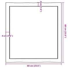 Vidaxl Mizna plošča sv. rjava 60x60x(2-4) cm obdelana trdna hrastovina