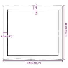 Vidaxl Mizna plošča sv. rjava 60x50x(2-4) cm obdelana trdna hrastovina