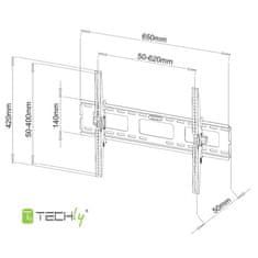 Techly Nosilec za stensko montažo Techly 40-65" za LED LCD TV naklon