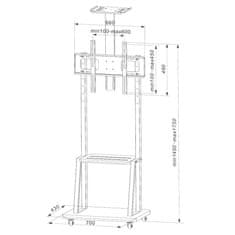 Techly Nosilec za prikazovalnik Techly ICA-TR33 177.8 cm Črn