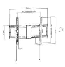 Gembird Nosilec za TV Gembird WM-80T-01, 2.03 m, Črna, Jeklo