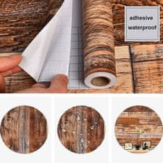 Netscroll Večnamenske samolepilne nalepke, samolepilna tapeta z izgledom naravnega lesa, elegantni design, 300x45 cm, odporne na vodo, vlago in madeže, enostavno čiščenje, za stene in pohištvo, VintageWall