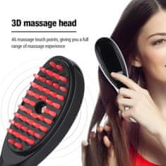 Netscroll Napredna 4-v-1 terapevtska krtača za lase, spodbuja rast, zmanjšuje prhljaj in zagotavlja masažo lasišča, lahko se doda olje, krtača za lase vključuje USB polnilni kabel, GrowthBrush